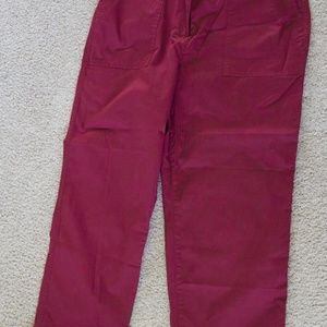 NWT Talbots Patch Pocket Crop Chinos Pants straight leg wine red 14P